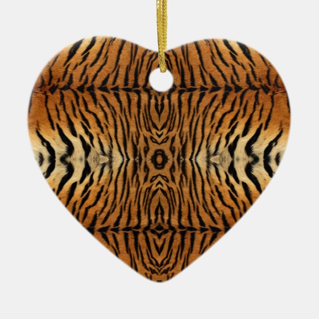 Tiger fur pattern ceramic tree decoration (Front)