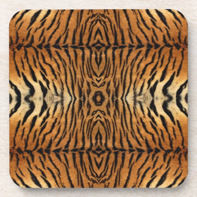 Tiger fur pattern coaster (Front)