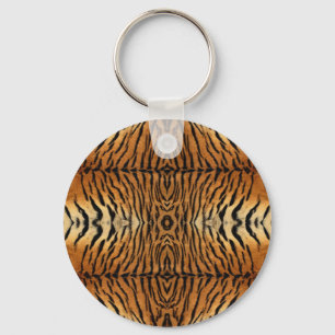Tiger fur pattern key ring