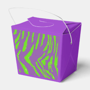 Tiger Fur Pattern Purple and Green Favour Box