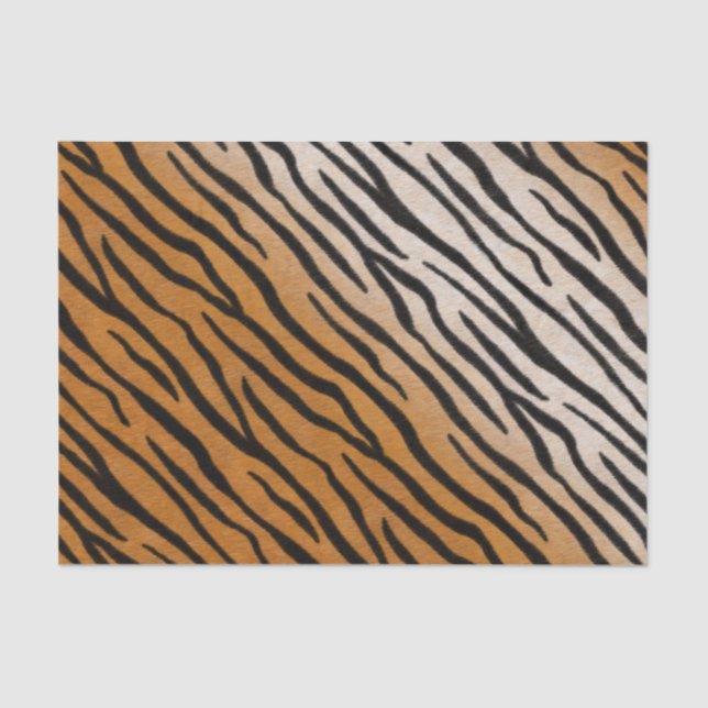 Tiger Fur Realistic Striped Wild Animal Print Tissue Paper (Front)