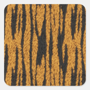 Tiger Fur Square Sticker