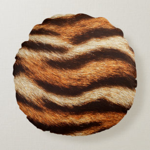 tiger fur texture round cushion