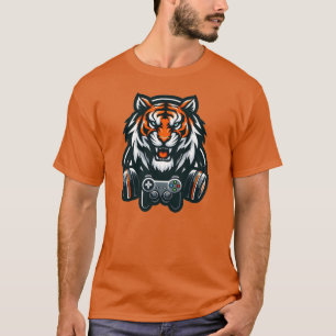 Tiger Gamer Orange T-Shirt for Men
