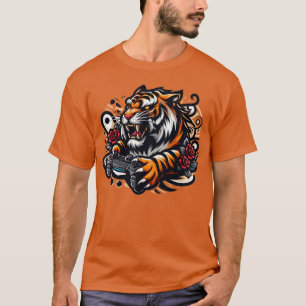 Tiger Gamer Orange T-Shirt for Men