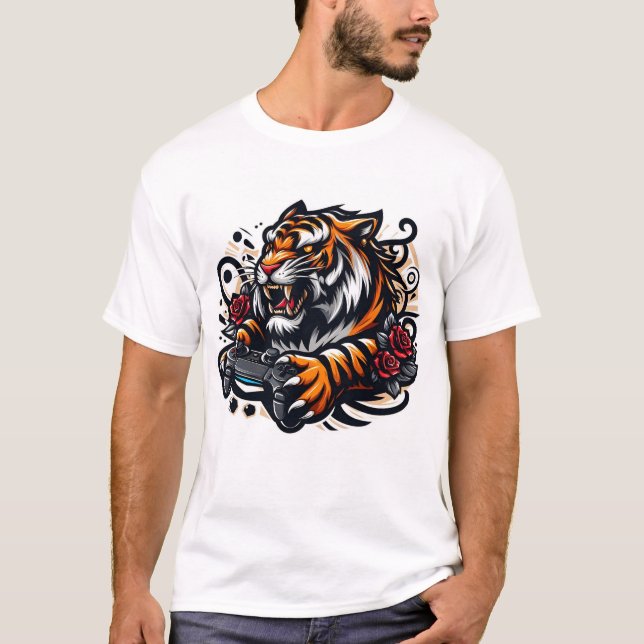 Tiger Gamer T-Shirt for Men (Front)