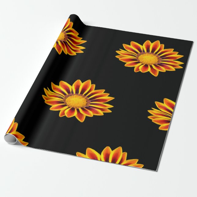 Tiger Gazania Wrapping Paper (Unrolled)