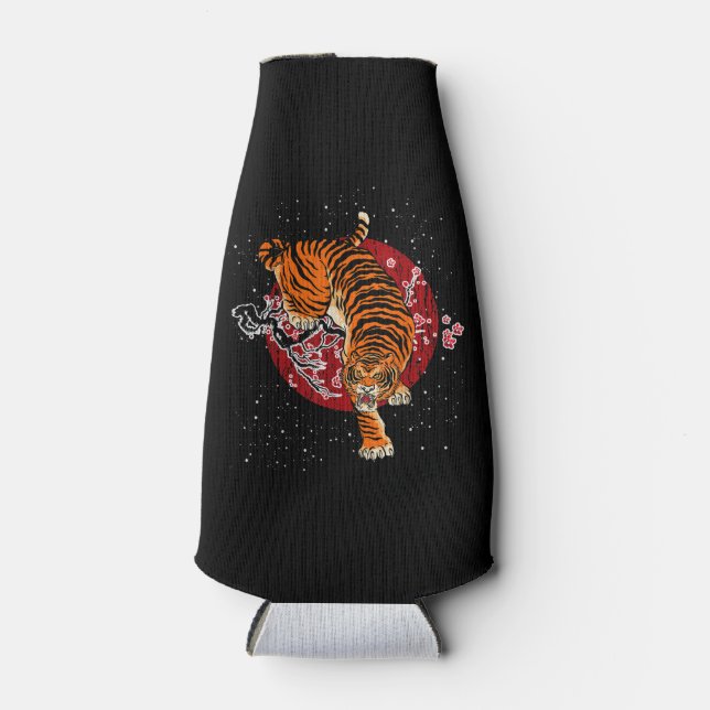 Tiger Gift | Cherry Blossom Tiger Lover Gift Bottle Cooler (Front)