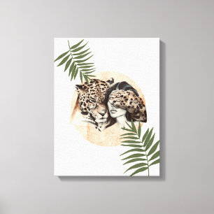tiger girl jungle  canvas print