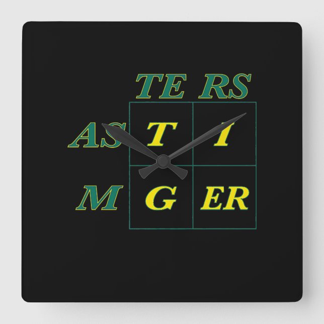 Tiger Goat Woods Masters Square Wall Clock (Front)