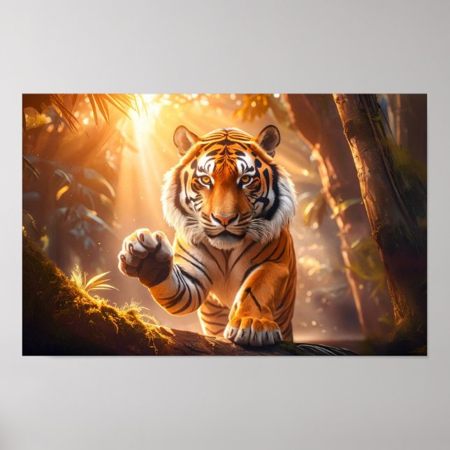 Tiger - Golden Tiger Greeting  Poster (Front)