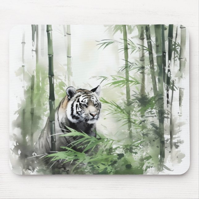 Tiger Green Bamboo Forest Mouse Mat (Front)
