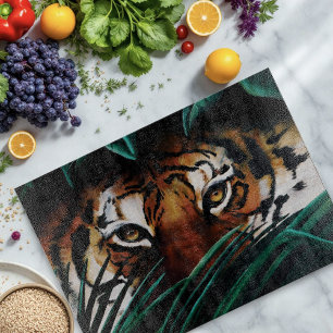Tiger Green Jungle Leaves Cutting Board