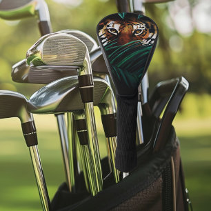 Tiger Green Jungle Leaves Golf Head Cover