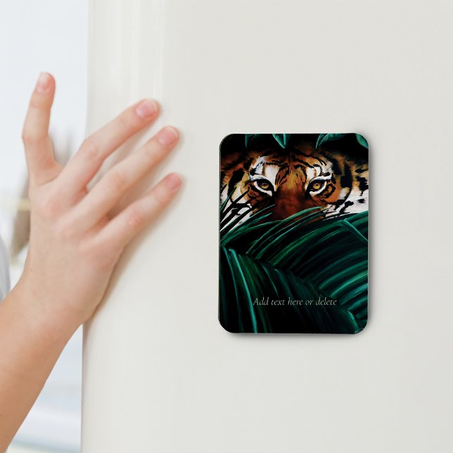Tiger Green Jungle Leaves Magnet (Creator Uploaded)