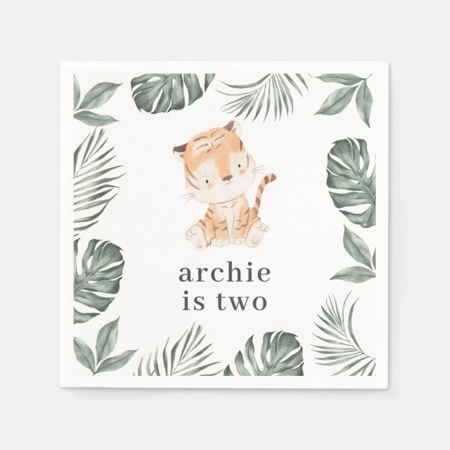 Tiger Greenery Napkin (Front)