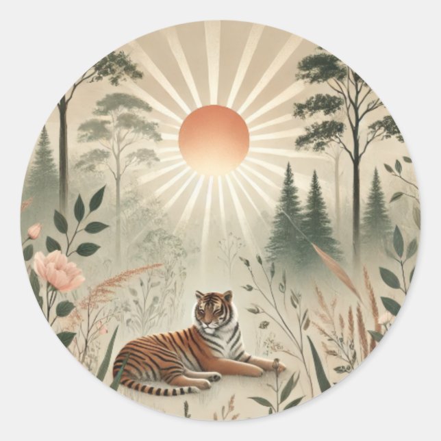 Tiger Habitat Classic Round Sticker (Front)