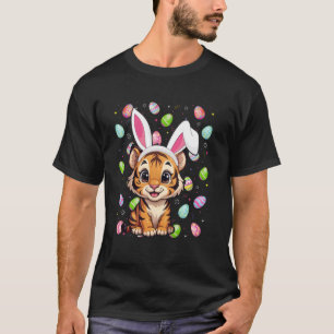 Tiger Happy Easter Egg Hunt Bunny Ear Tiger Easter T-Shirt