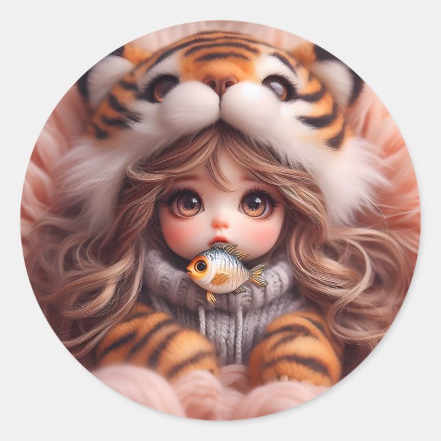 Tiger Hat Doll Sticker (Front)