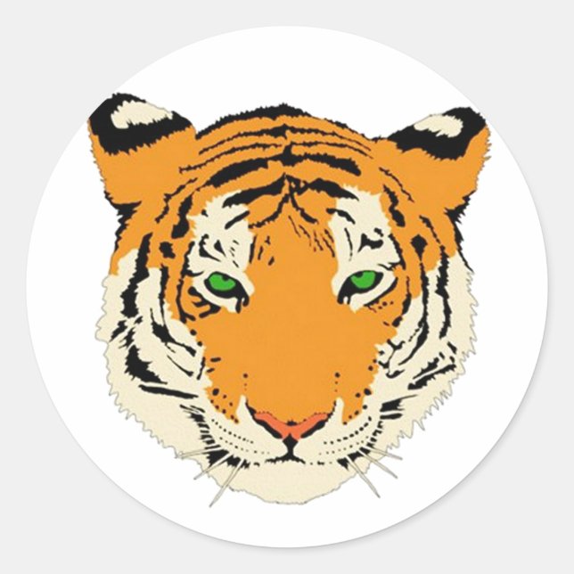 Tiger Head Classic Round Sticker (Front)