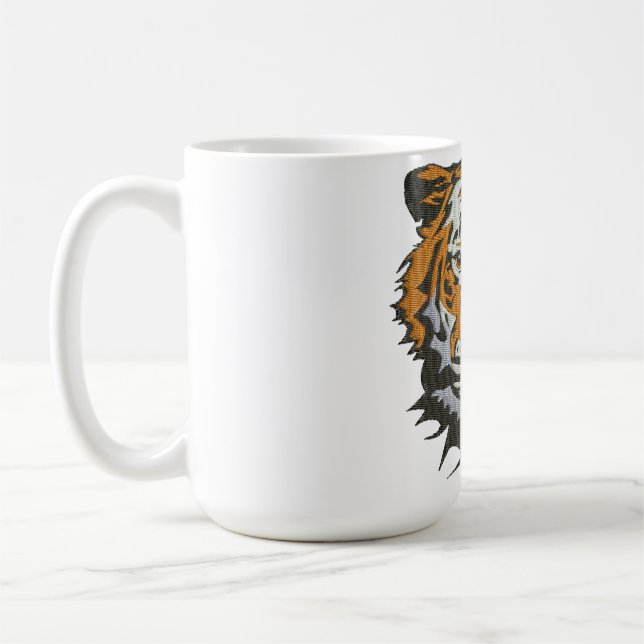Tiger Head Embroidery Imitation Coffee Mug (Left)