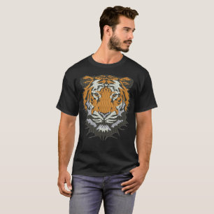 Tiger Head Embroidery Imitation T-Shirt