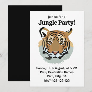Tiger Head Face Wild Animal Tiger Invitation