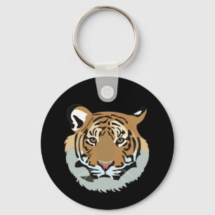 Tiger Head Face Wild Animal Tiger Key Ring