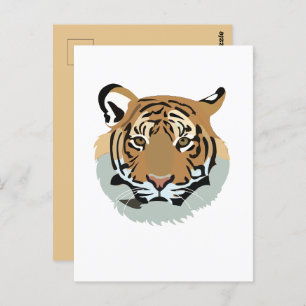 Tiger Head Face Wild Animal Tiger Postcard