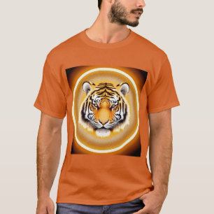 Tiger Head Framed with Golden Glowing Aura T-Shirt