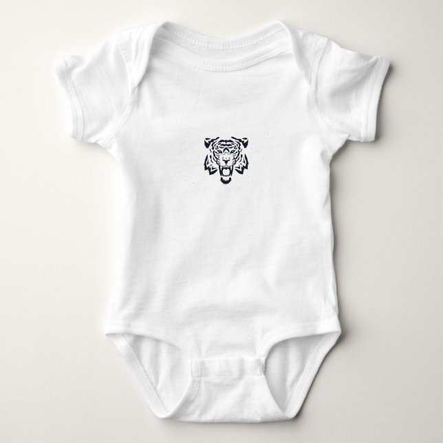 Tiger Head Image Vector Baby Bodysuit (Front)