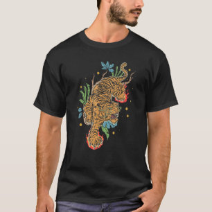 Tiger Head Japan Tattoo Distressed Wildlife T-Shirt