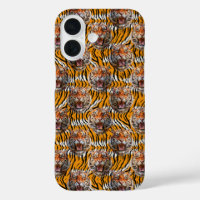 Tiger Head On Tiger Skin Animal Print Design 