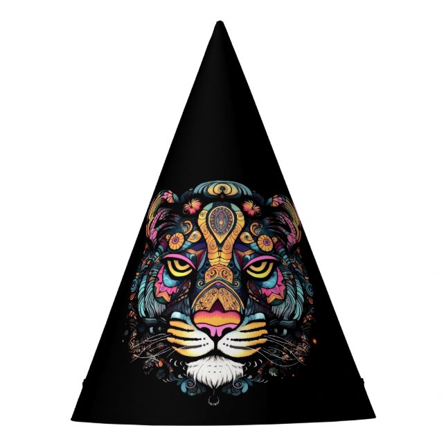 Tiger Head  Party Hat (Front)