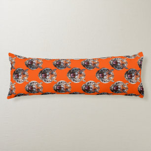 Tiger Head Pattern Design Orange Body Cushion