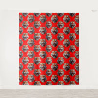 Tiger Head Pattern Design Red