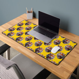 Tiger Head Pattern Design Yellow  Desk Mat