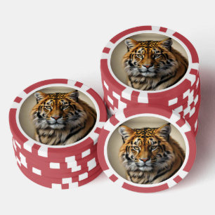 Tiger Head Poker Chips