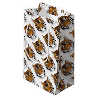 Tiger Head Print Design Small Gift Bag