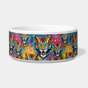 Tiger Head Rainbow colors paint stains