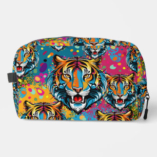 Tiger Head Rainbow colors paint stains Dopp Kit