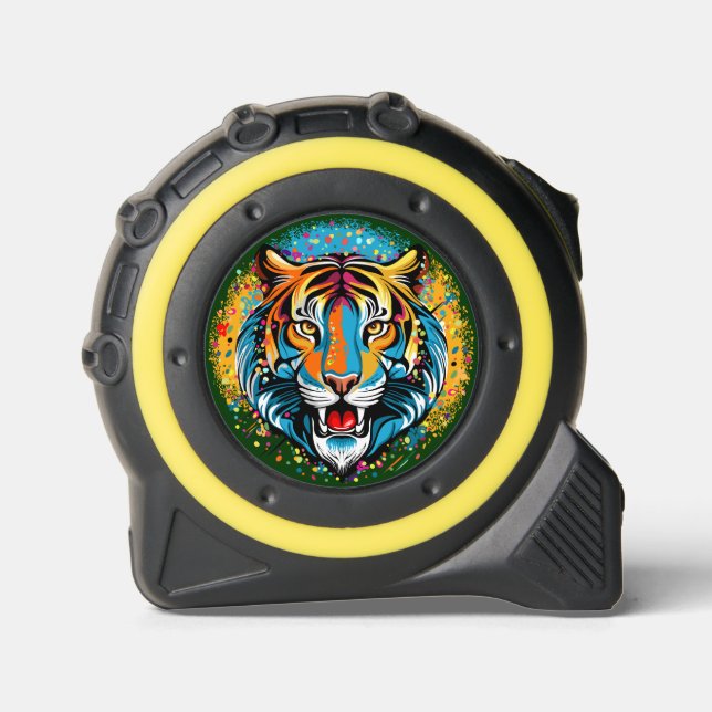 Tiger Head Rainbow colours paint stains 1 (Front)