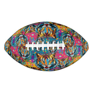 Tiger Head Rainbow colours paint stains American Football