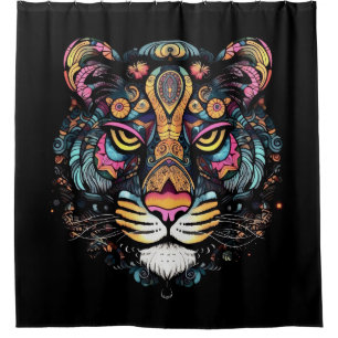 Tiger Head Shower Curtain