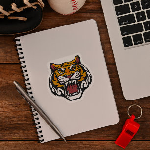 Tiger Head Square Sticker