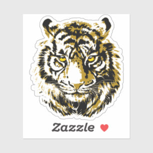 Tiger head sticker - Beige Tiger Sticker