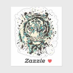 Tiger head sticker - Blue Tiger Sticker