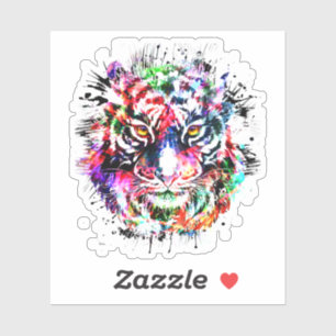 Tiger head sticker - Colourful Tiger Sticker