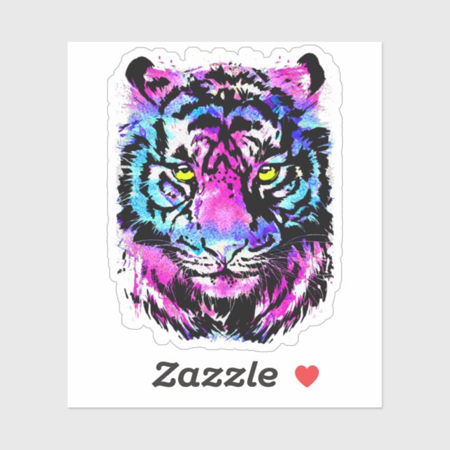 Tiger head sticker - Pink Tiger Sticker (Sheet)