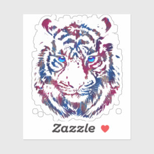 Tiger head sticker - Retro Tiger Sticker